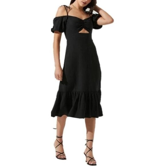 ASTR The Label Dresses & Skirts - ASTR the label Women’s Aleda Dress Retail $80.52 Midi Ruffle Cut Out Large